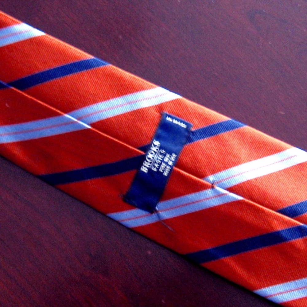 BROOKS BROTHERS BASICS ORANGE & BLUE REP TIE